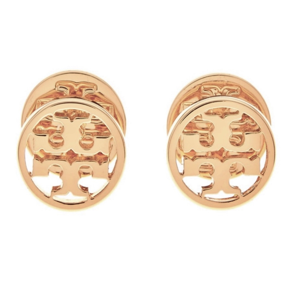 TORY BURCH • Gold Miller Delicate Logo Earrings - Picture 4 of 7